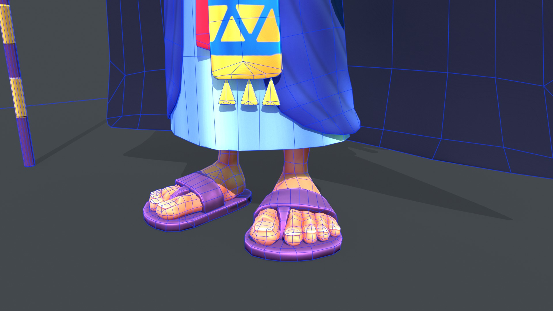 Stylized Egyptian Mage Low-poly 3D model_17