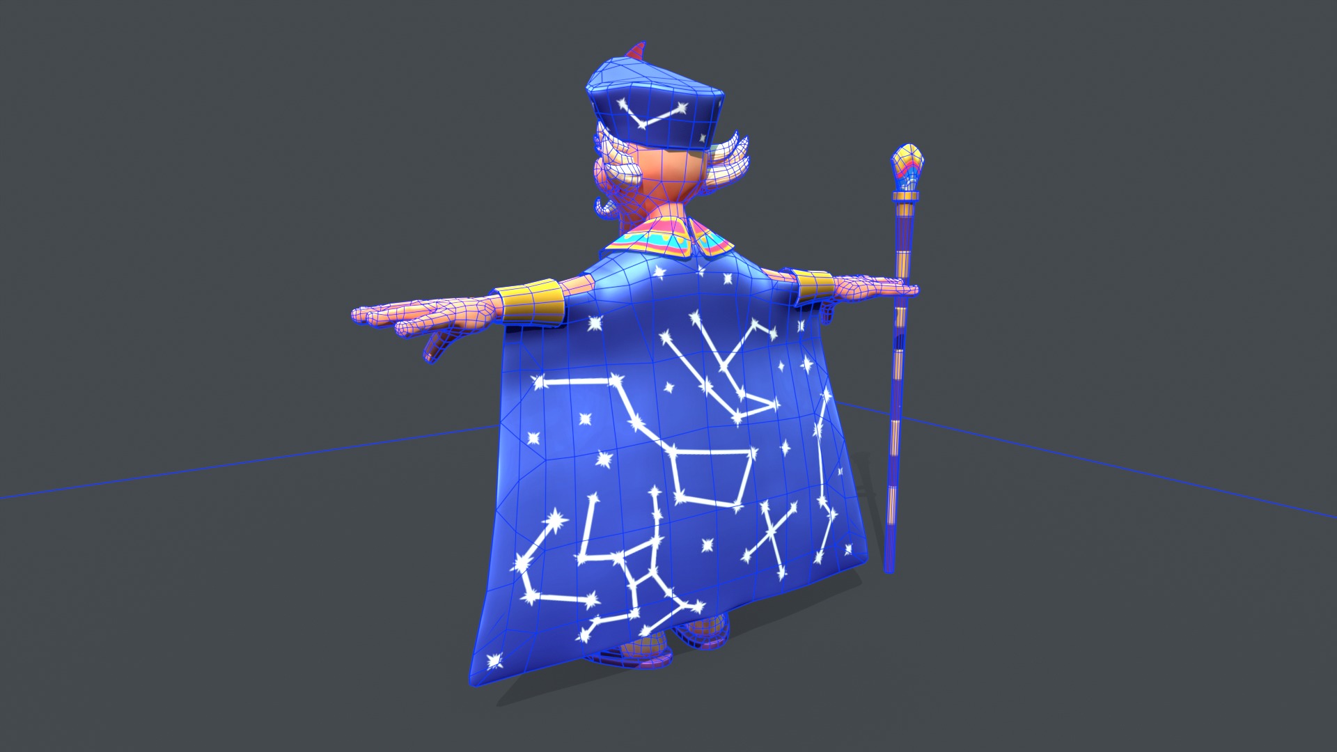 Stylized Egyptian Mage Low-poly 3D model_11