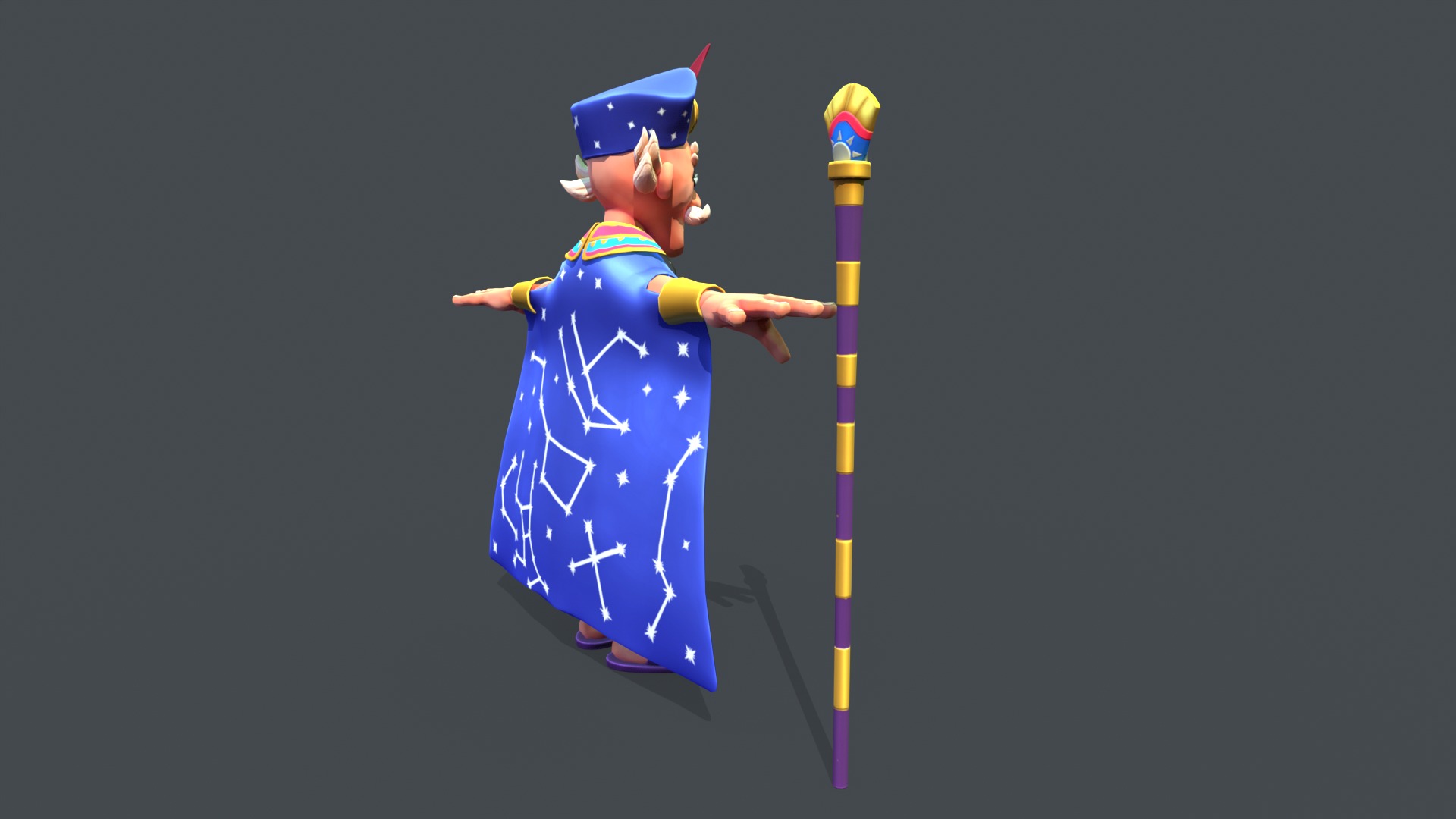 Stylized Egyptian Mage Low-poly 3D model_5