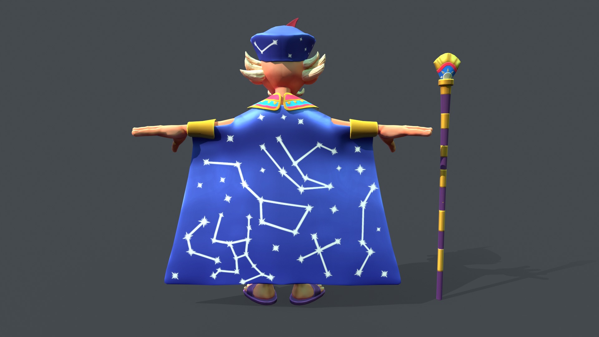 Stylized Egyptian Mage Low-poly 3D model_4