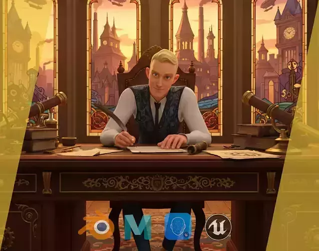 Cartoon Gentleman in Fancy Waistcoat Low-poly 3D model Cartoon Gentleman in Fancy Waistcoat Low-poly 3D model