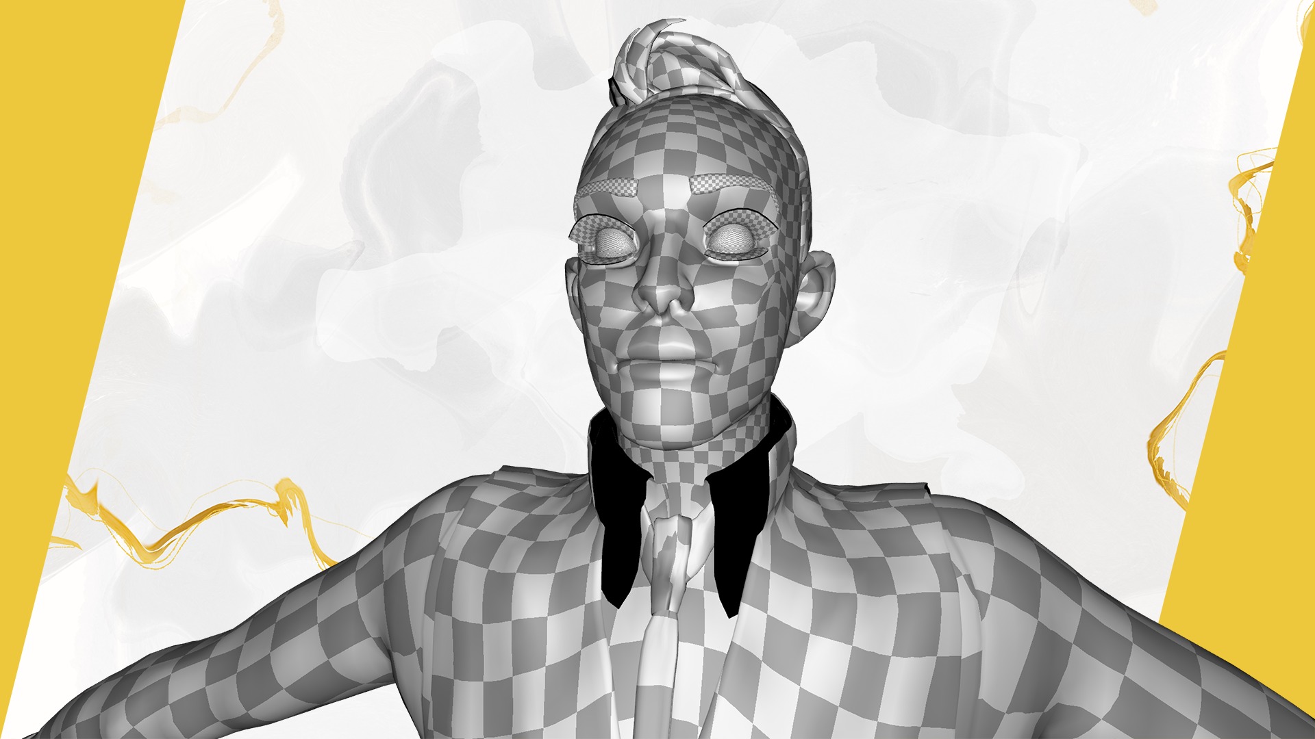 Cartoon Gentleman in Fancy Waistcoat Low-poly 3D model_29