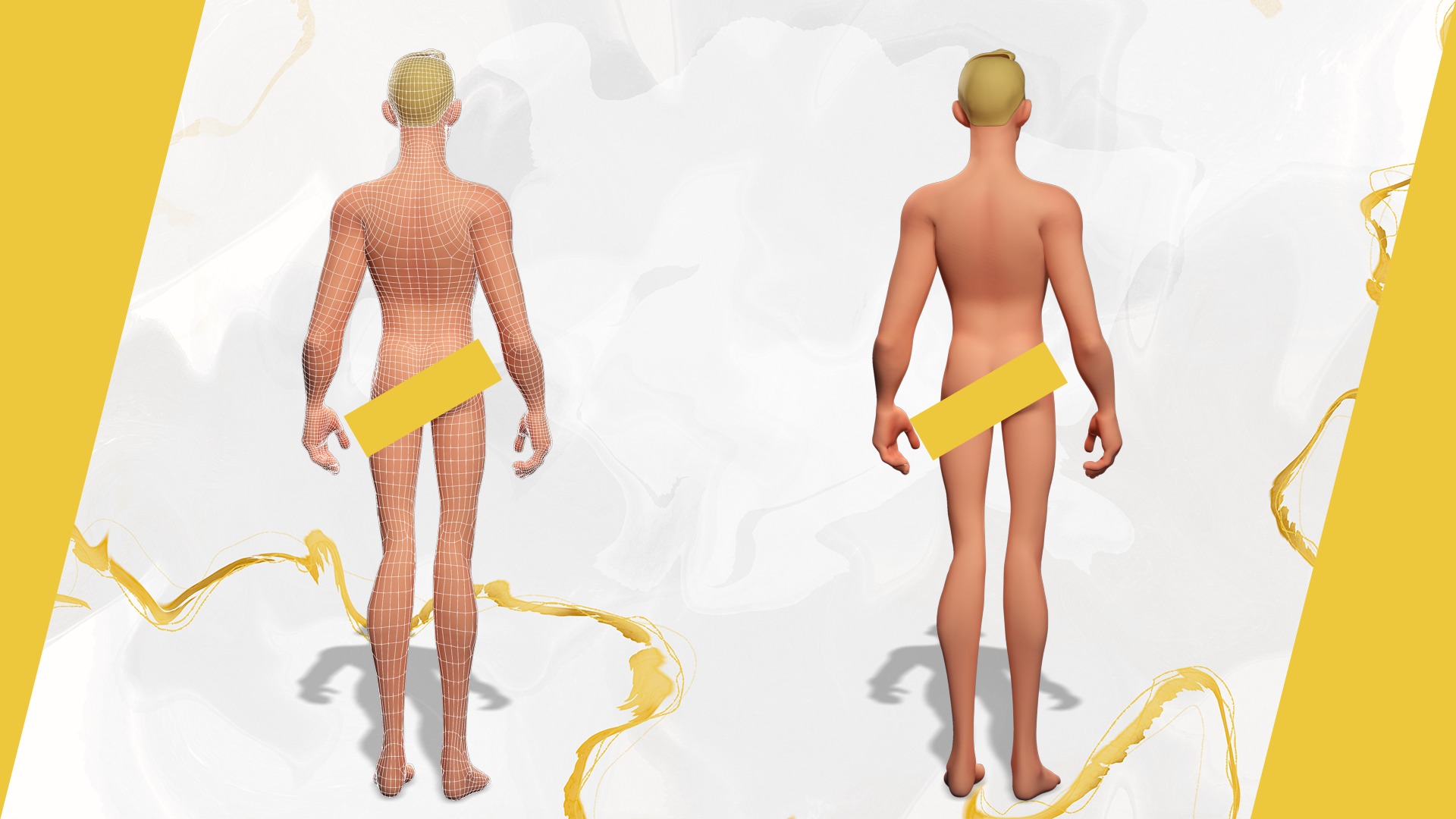 Cartoon Gentleman in Fancy Waistcoat Low-poly 3D model_3