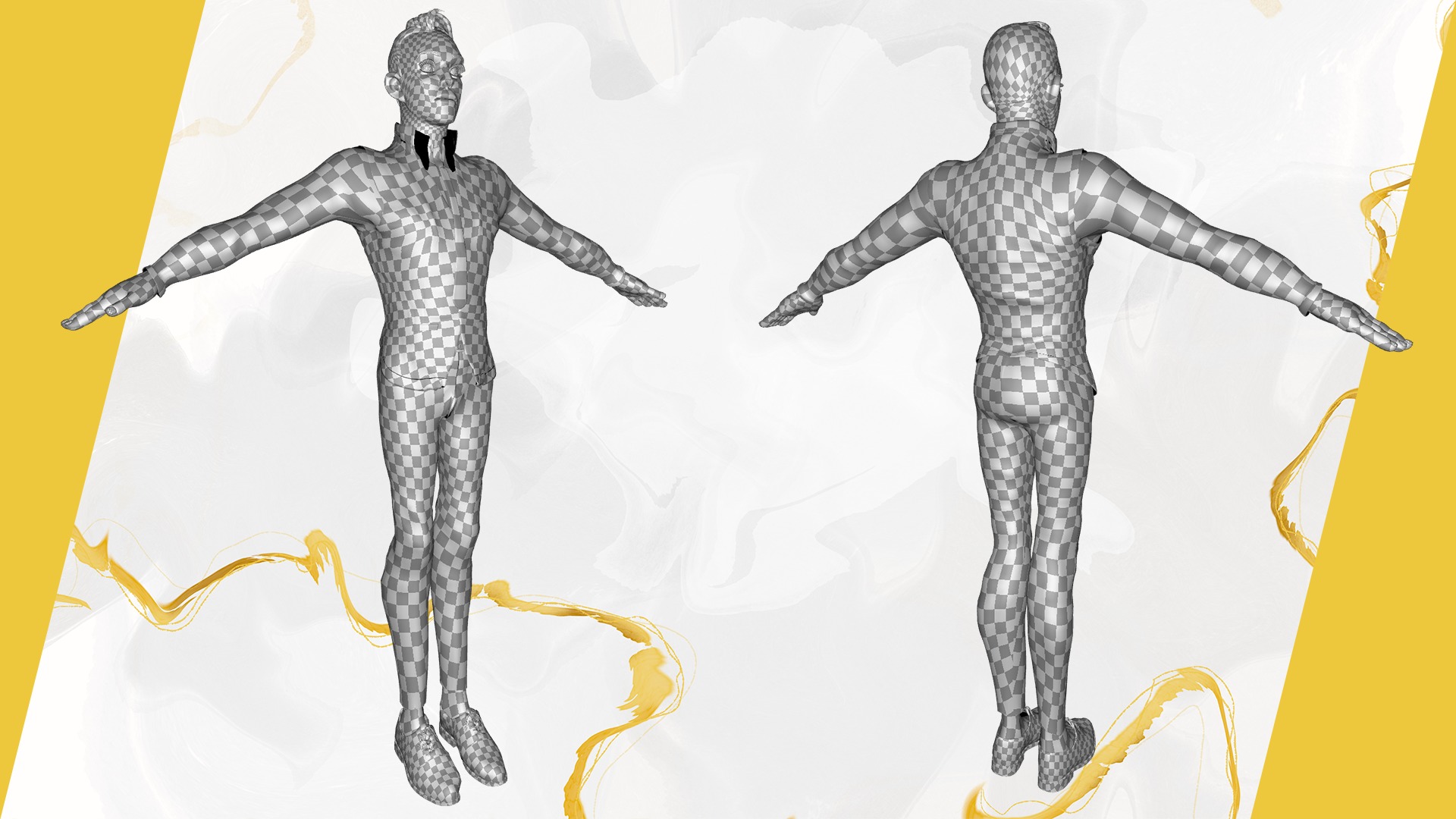 Cartoon Gentleman in Fancy Waistcoat Low-poly 3D model_28