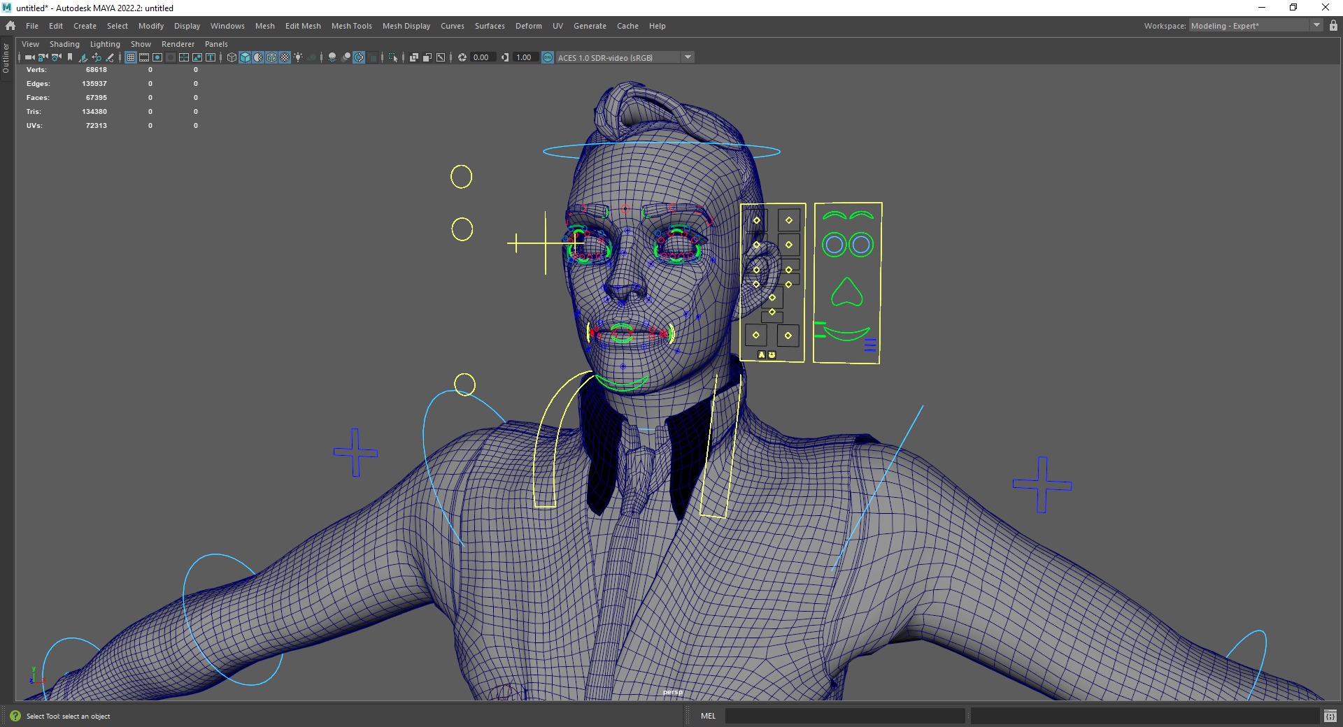 Cartoon Gentleman in Fancy Waistcoat Low-poly 3D model_24