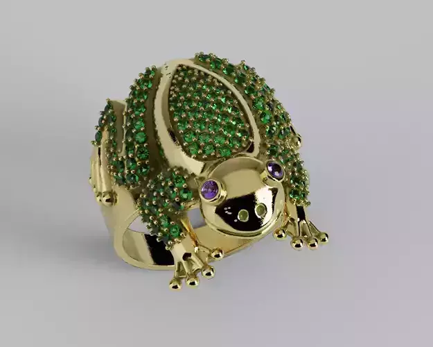 Anillo Rana Diamantes - Ring Frog Diamonds  3D print model