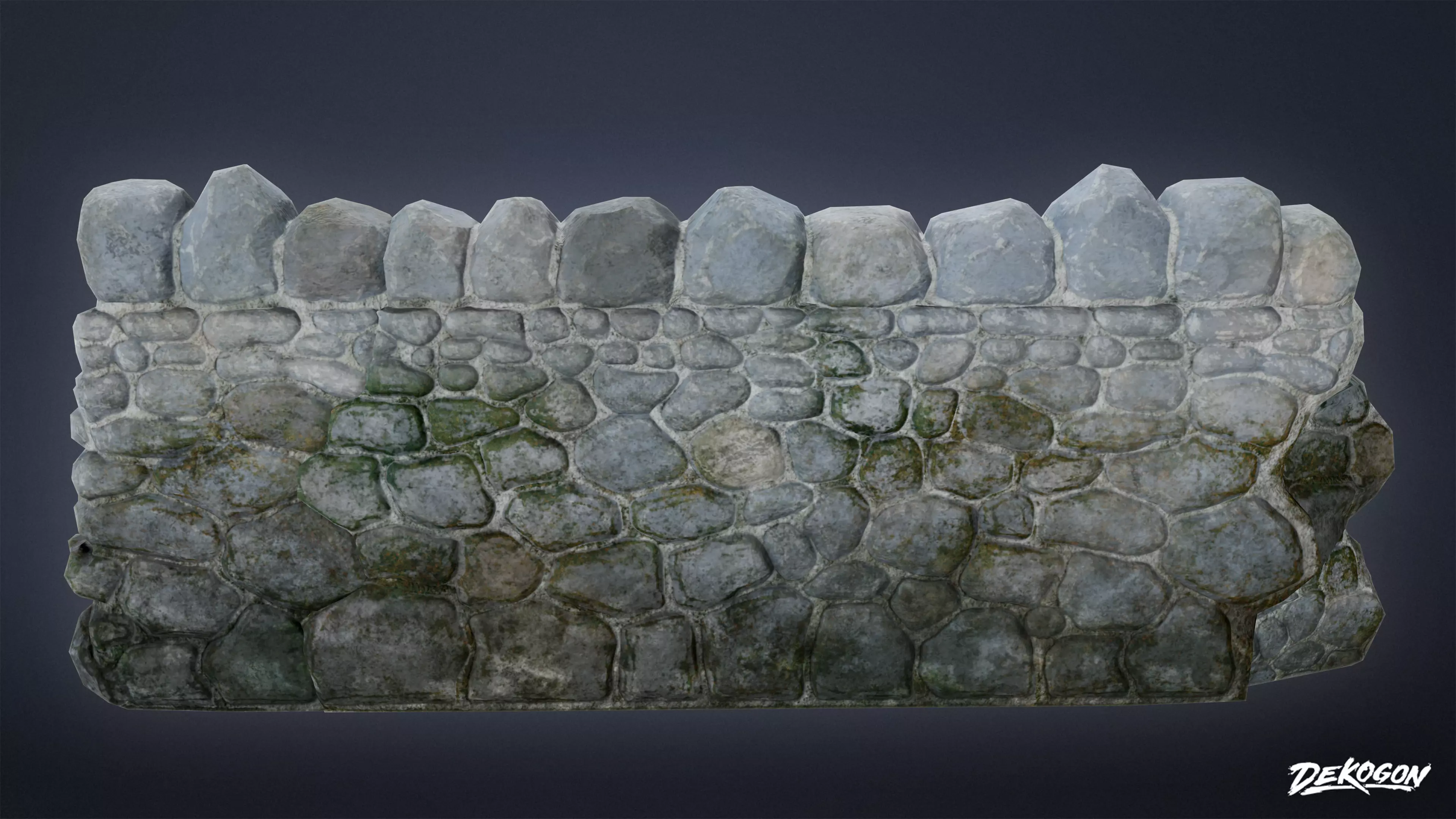 GATES AND FENCES - Wall 07 - LOW POLY Low-poly 3D model