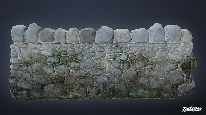 GATES AND FENCES - Wall 07 - LOW POLY Low-poly 3D model