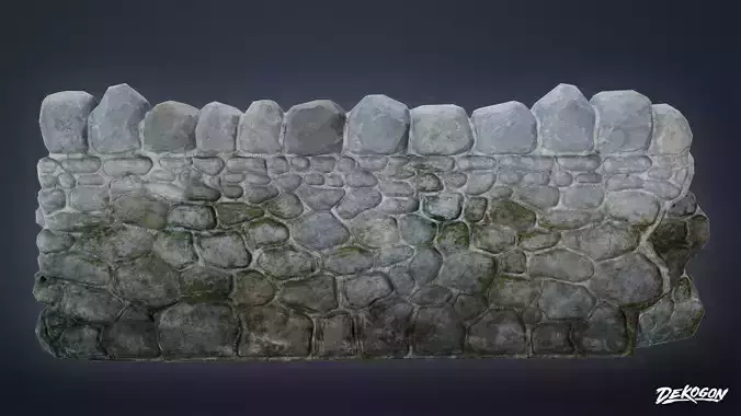 GATES AND FENCES - Wall 07 - LOW POLY Low-poly 3D model