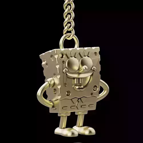 Sponge  Bob key holder silver gold jewelry printable 3d model