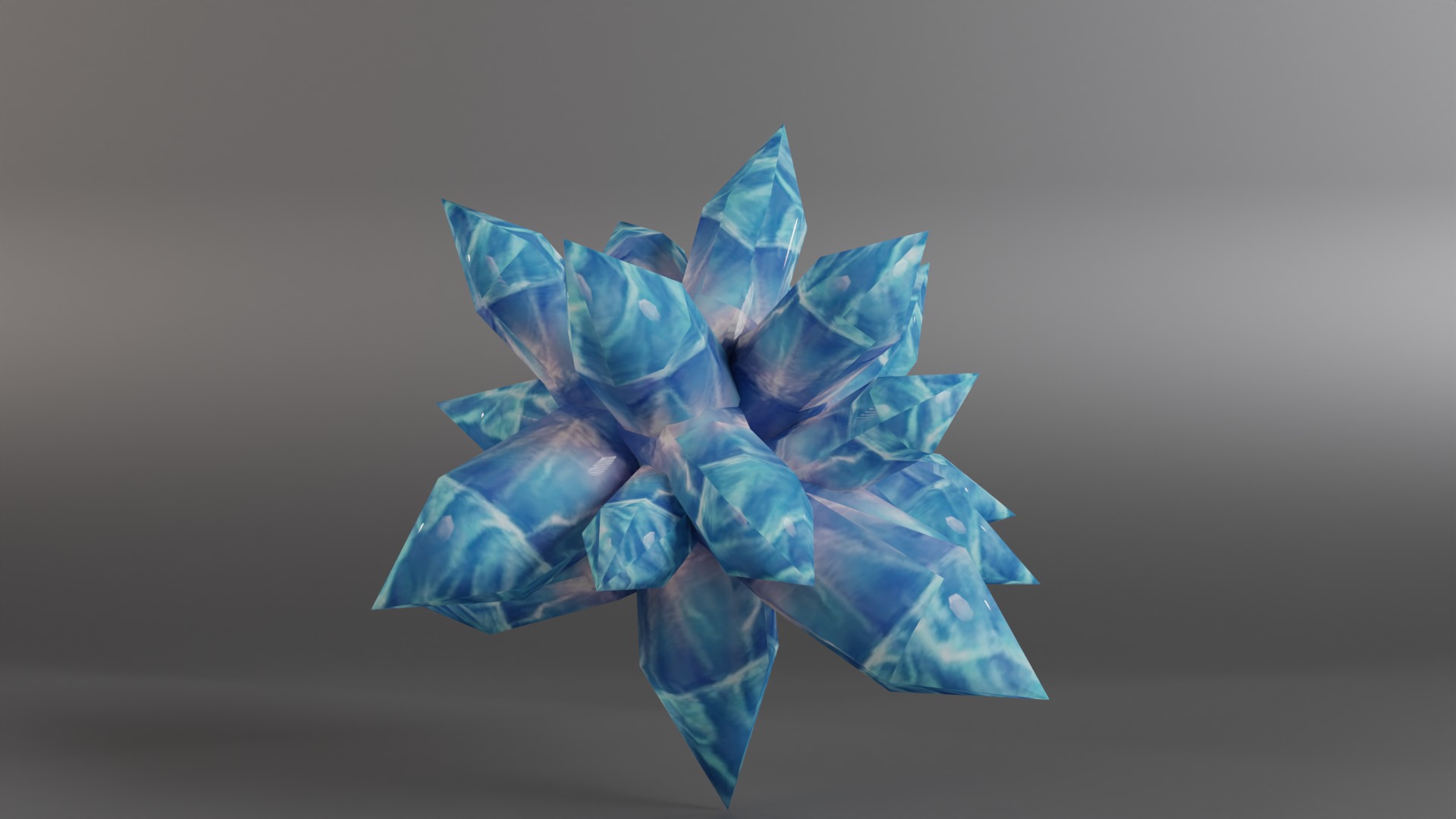Blue Icestar Crystal Low-poly 3D model Low-poly 3D model_3