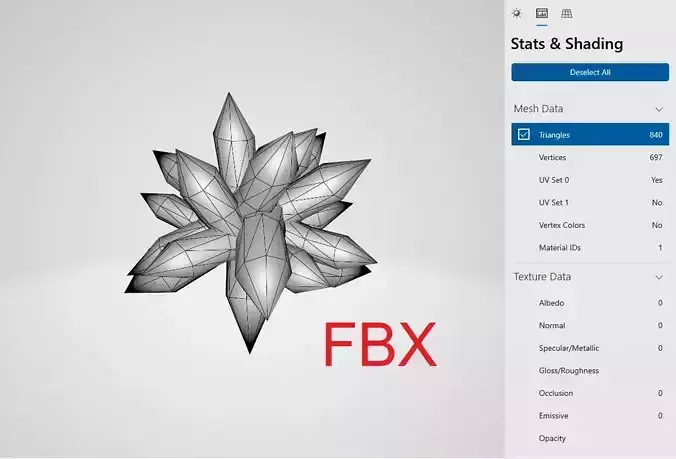 Blue Icestar Crystal Low-poly 3D model