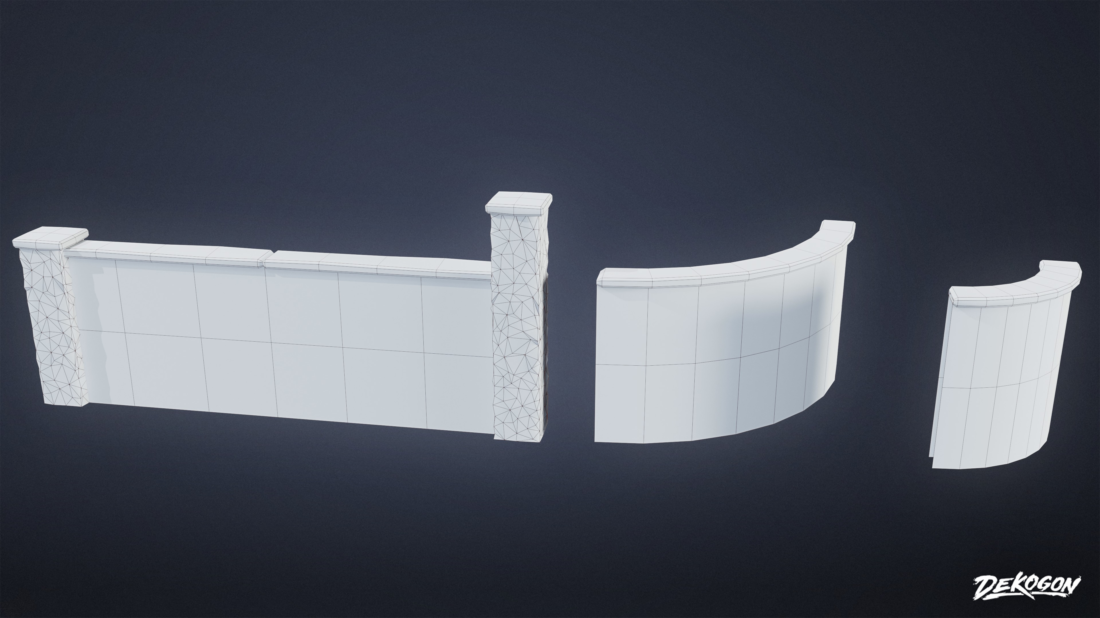 GATES AND FENCES - Wall 17 - LOW POLY Low-poly 3D model_8