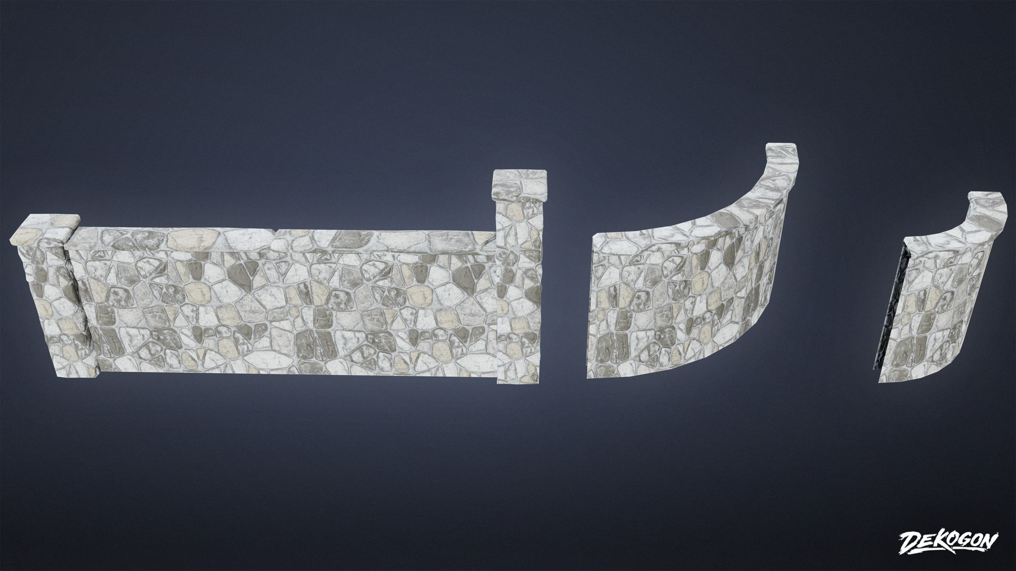 GATES AND FENCES - Wall 17 - LOW POLY Low-poly 3D model_1