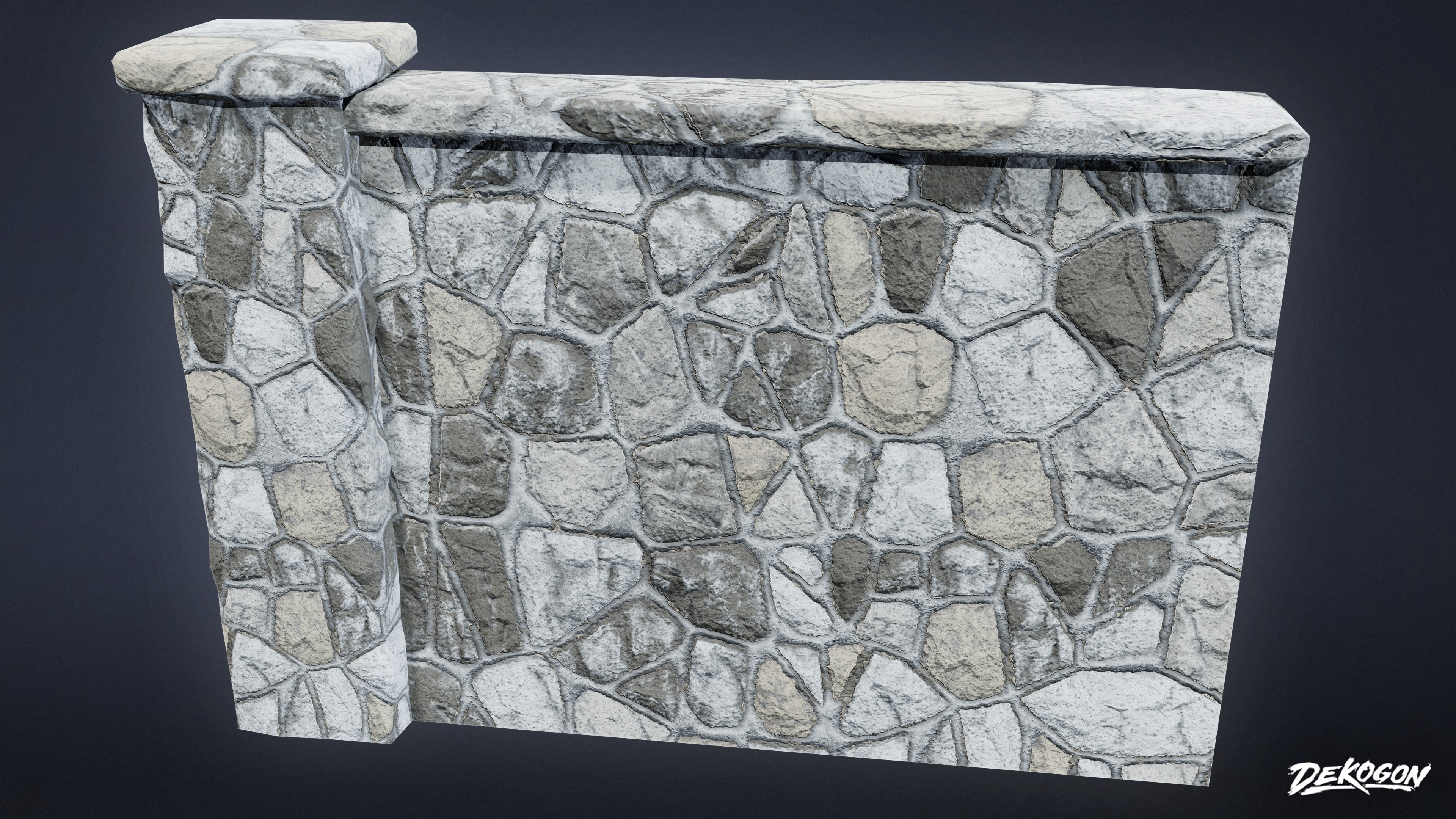 GATES AND FENCES - Wall 17 - LOW POLY Low-poly 3D model_3