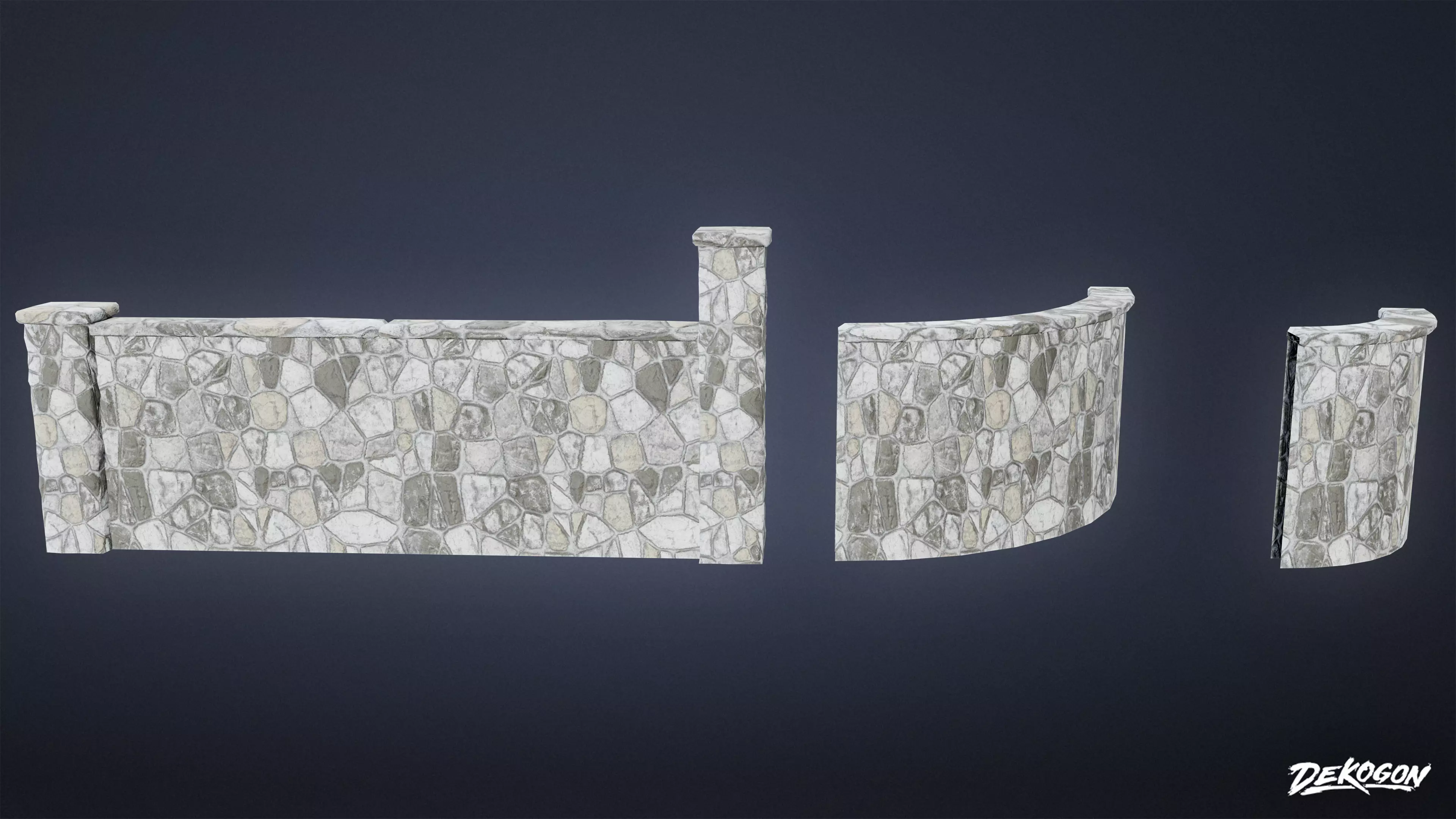 GATES AND FENCES - Wall 17 - LOW POLY Low-poly 3D model_0