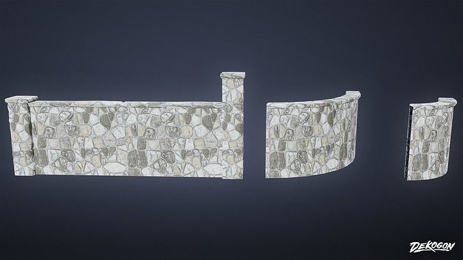 GATES AND FENCES - Wall 17 - LOW POLY Low-poly 3D model