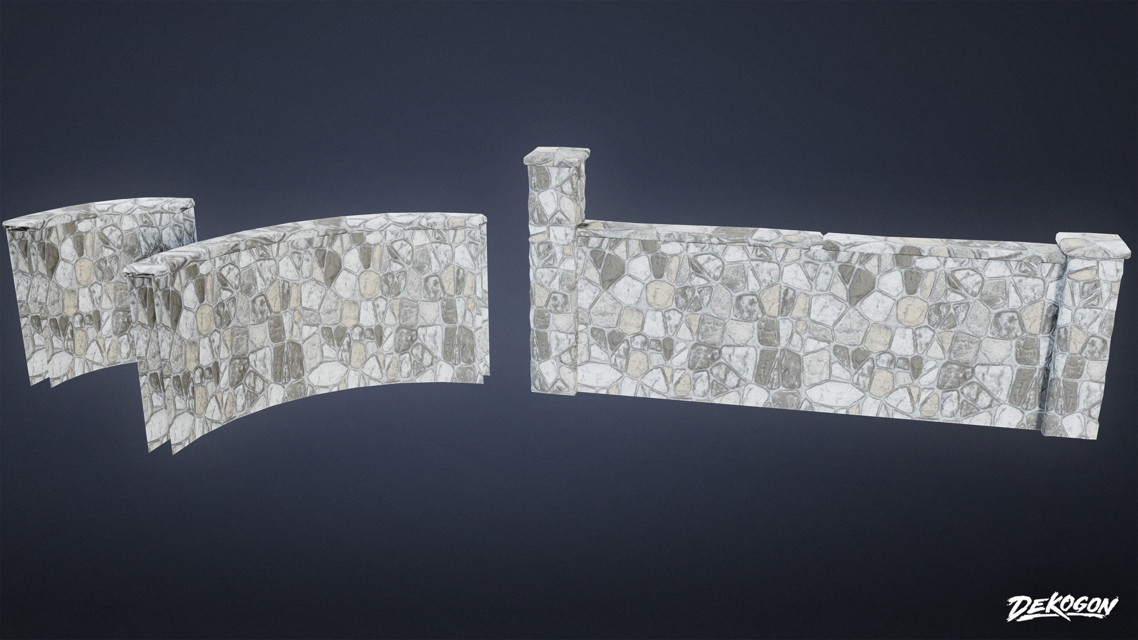 GATES AND FENCES - Wall 17 - LOW POLY Low-poly 3D model_2