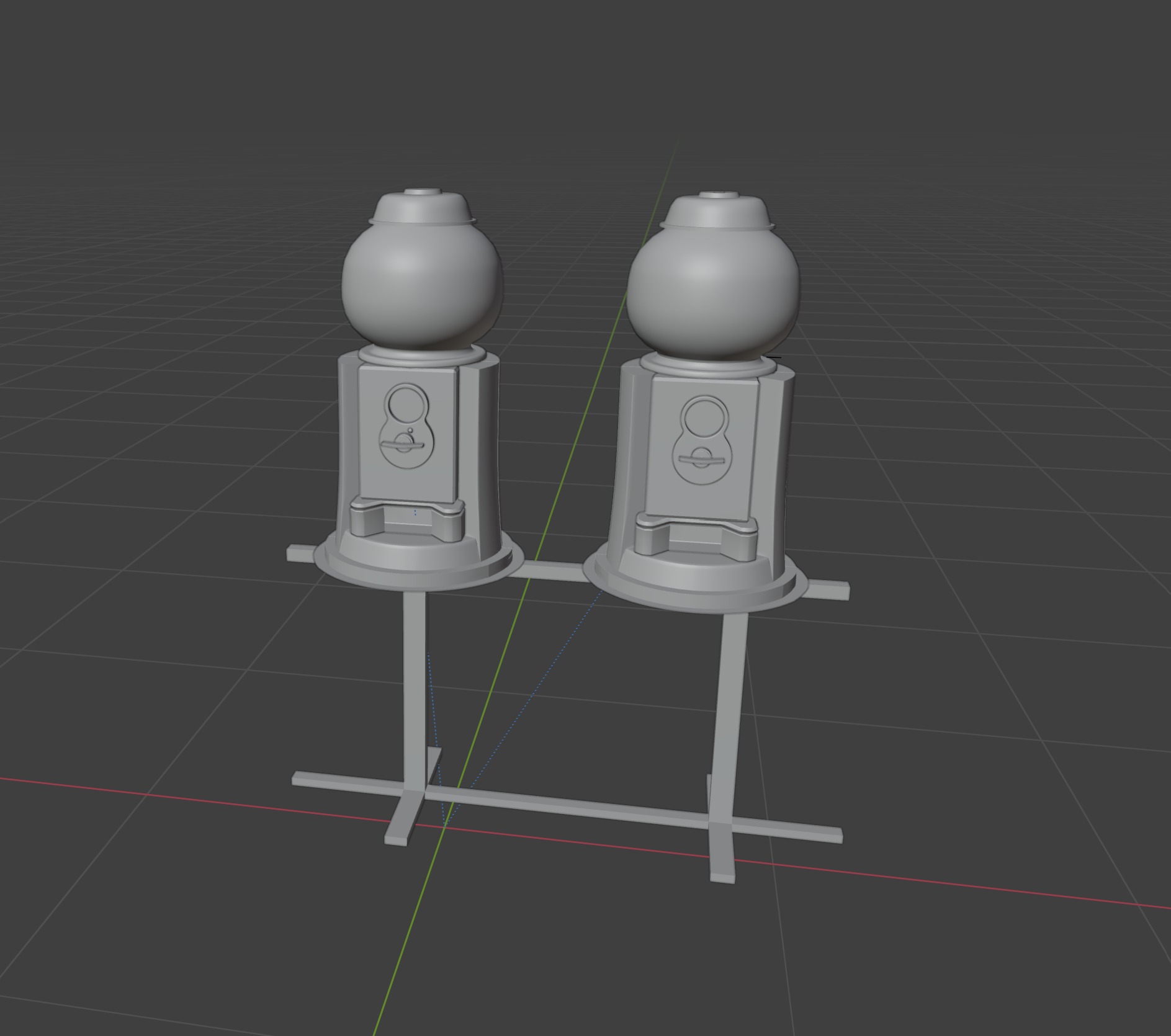 Coin Bubblegum Vending Machine Combo Free 3D model_2