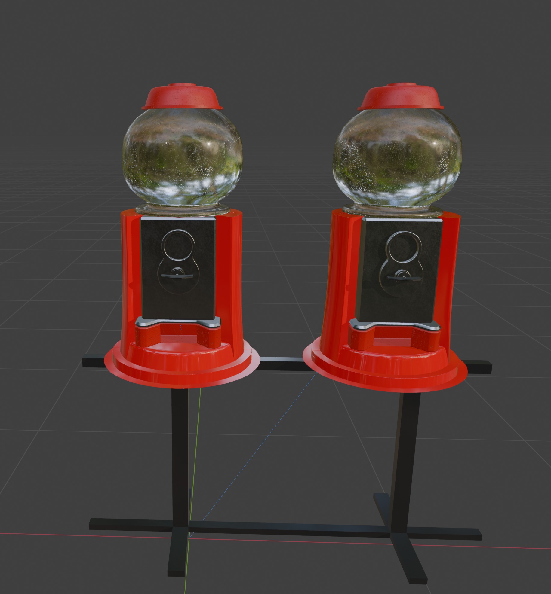 Coin Bubblegum Vending Machine Combo Free 3D model_4