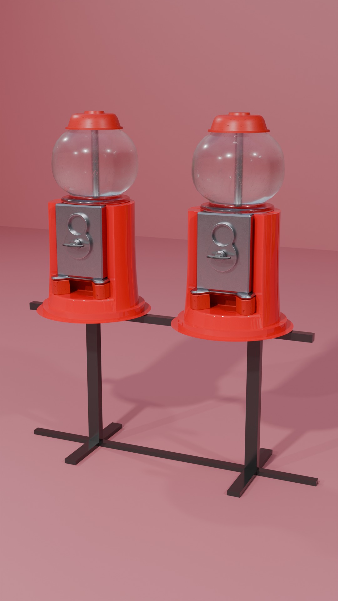 Coin Bubblegum Vending Machine Combo Free 3D model_5