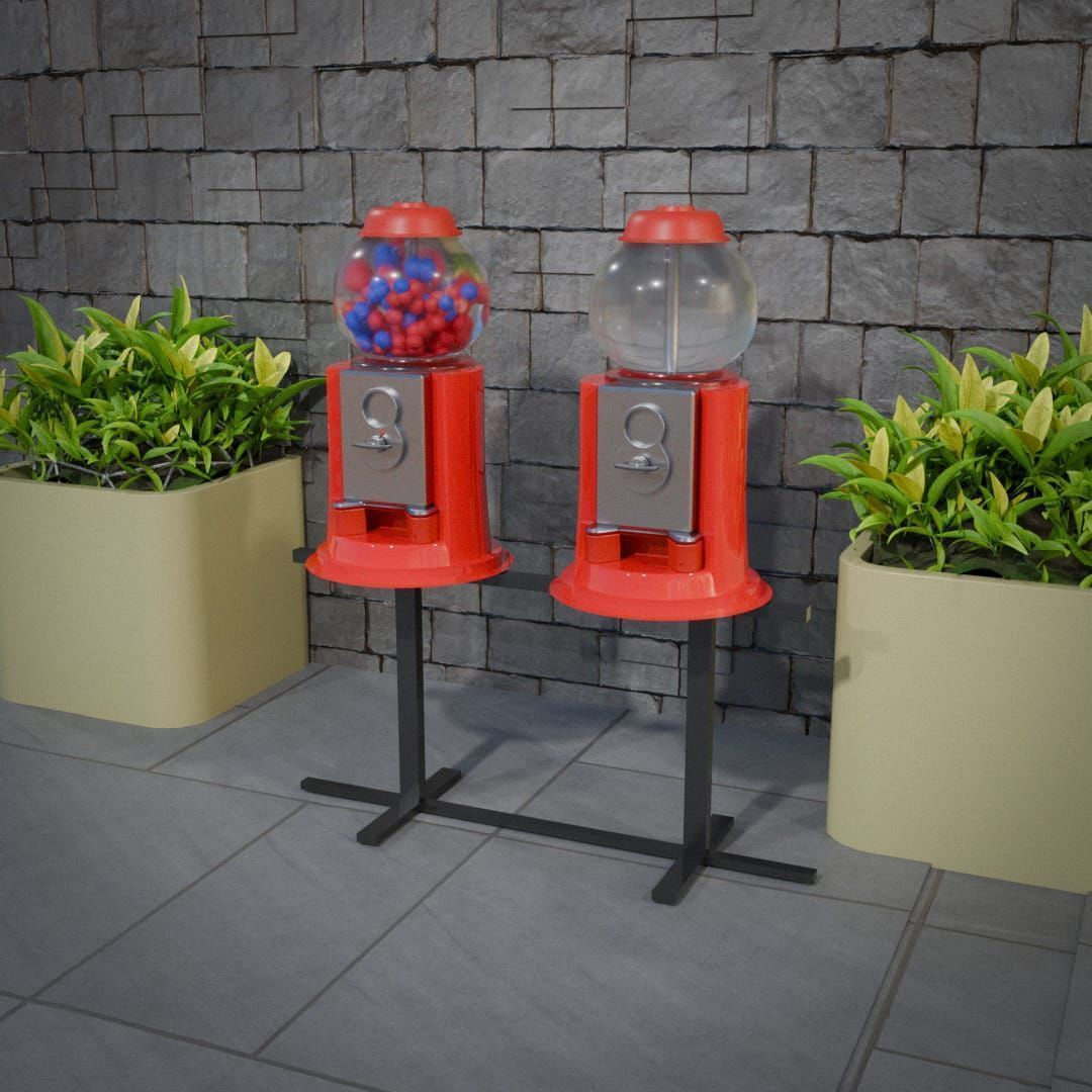 Coin Bubblegum Vending Machine Combo Free 3D model_1