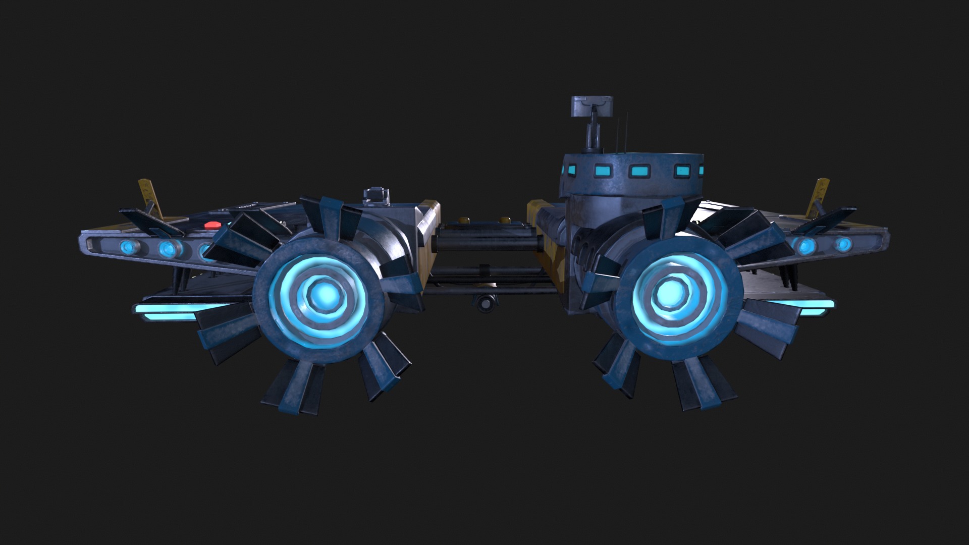 Pirate Rebel Spaceship Low-poly 3D model_7