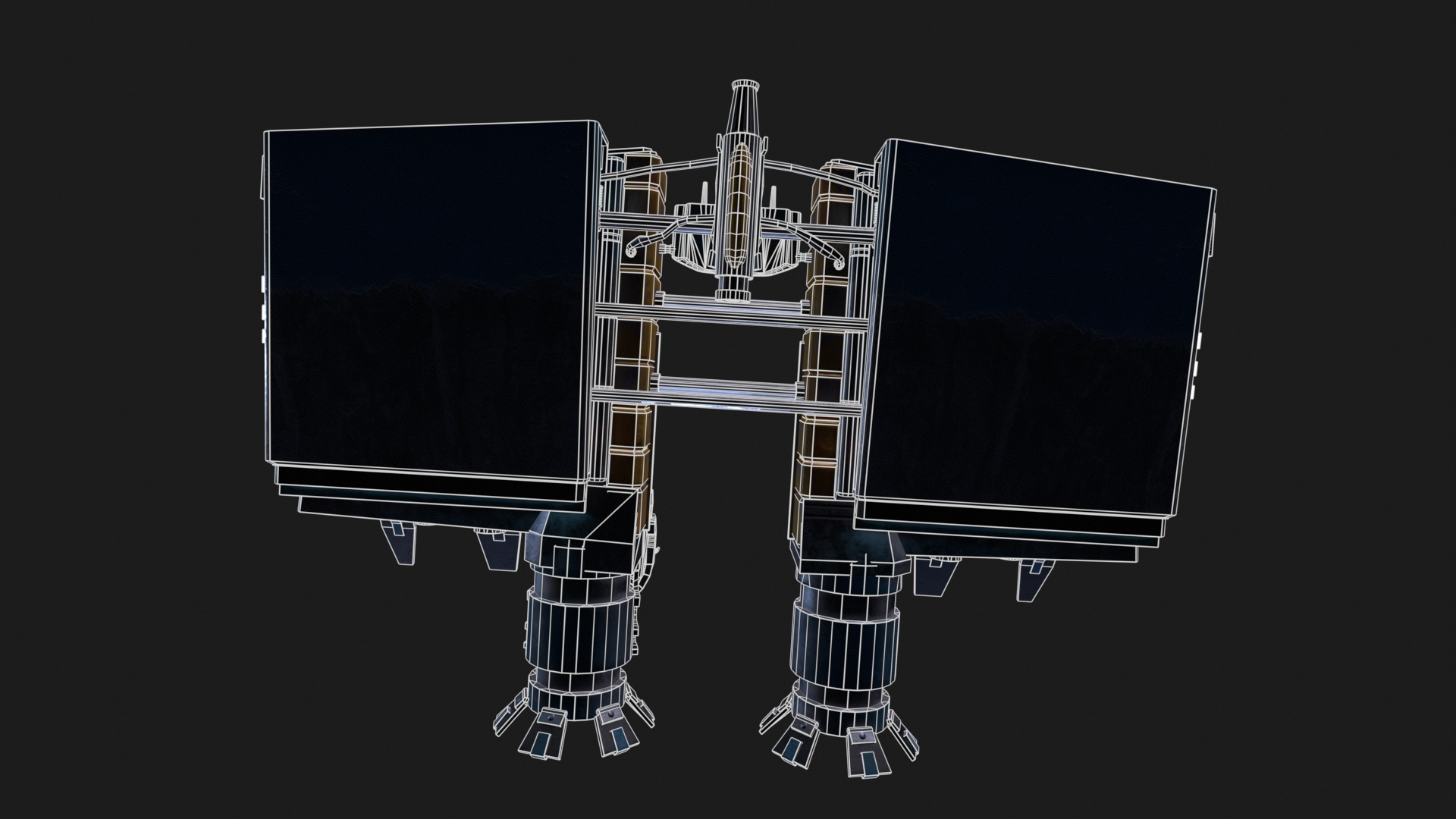 Pirate Rebel Spaceship Low-poly 3D model_21