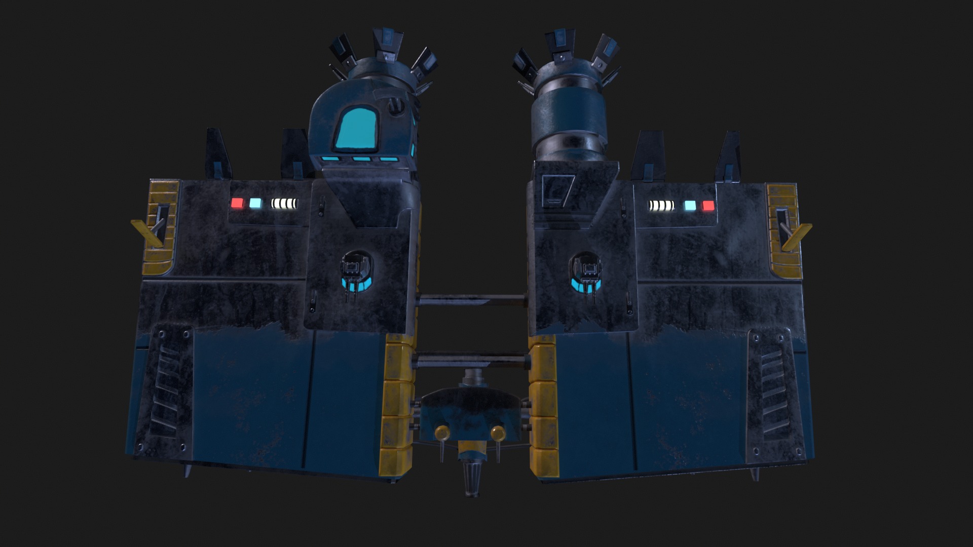 Pirate Rebel Spaceship Low-poly 3D model_6