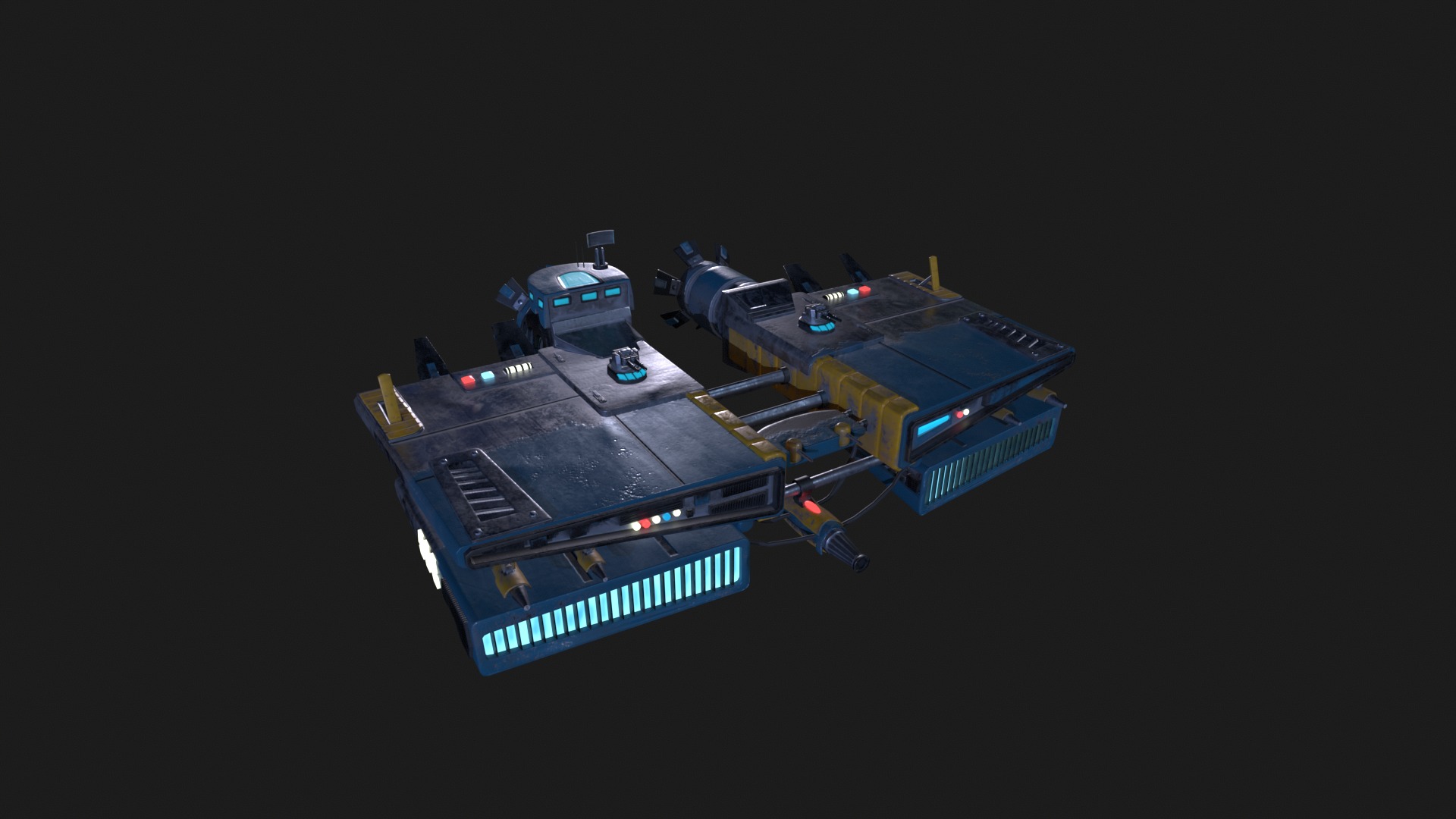 Pirate Rebel Spaceship Low-poly 3D model_11