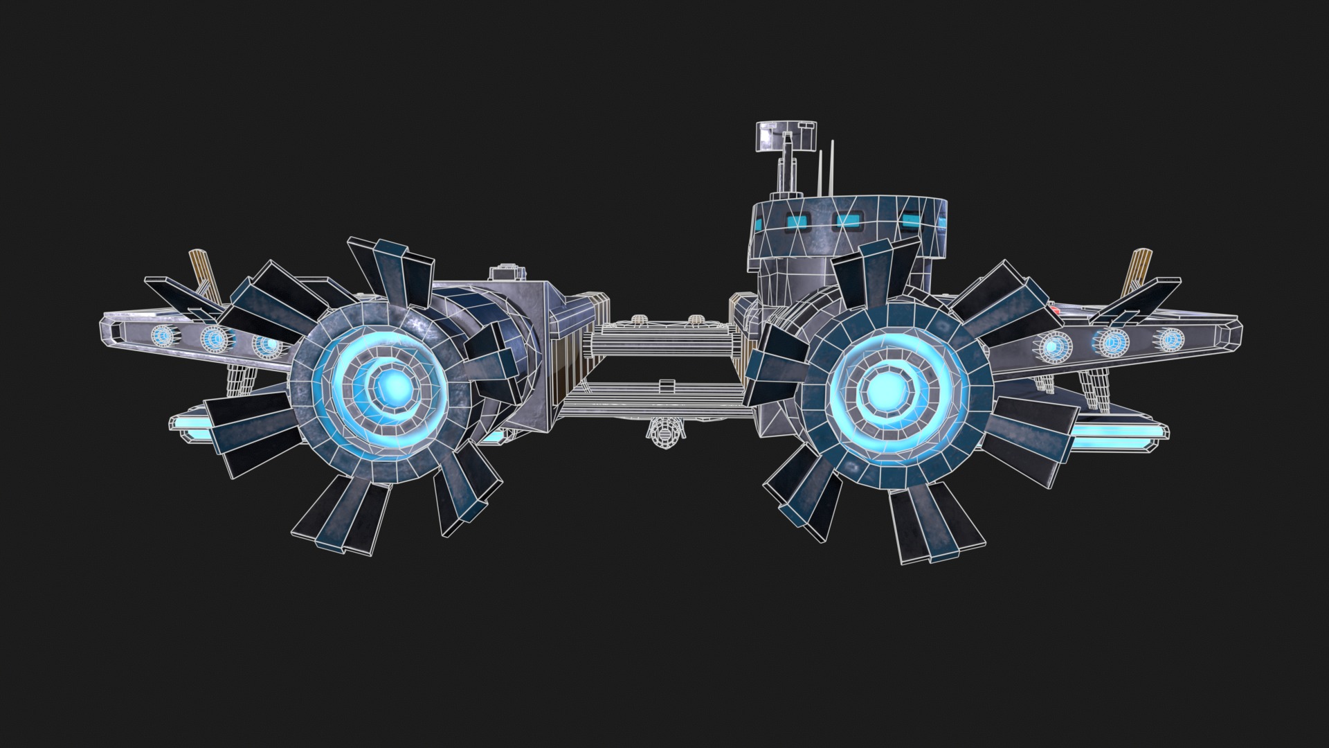 Pirate Rebel Spaceship Low-poly 3D model_13
