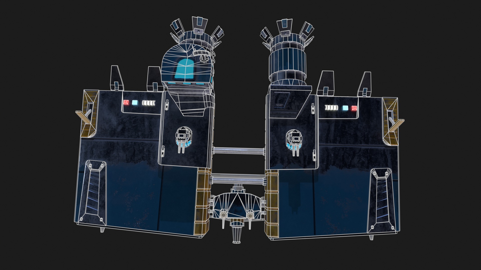 Pirate Rebel Spaceship Low-poly 3D model_17