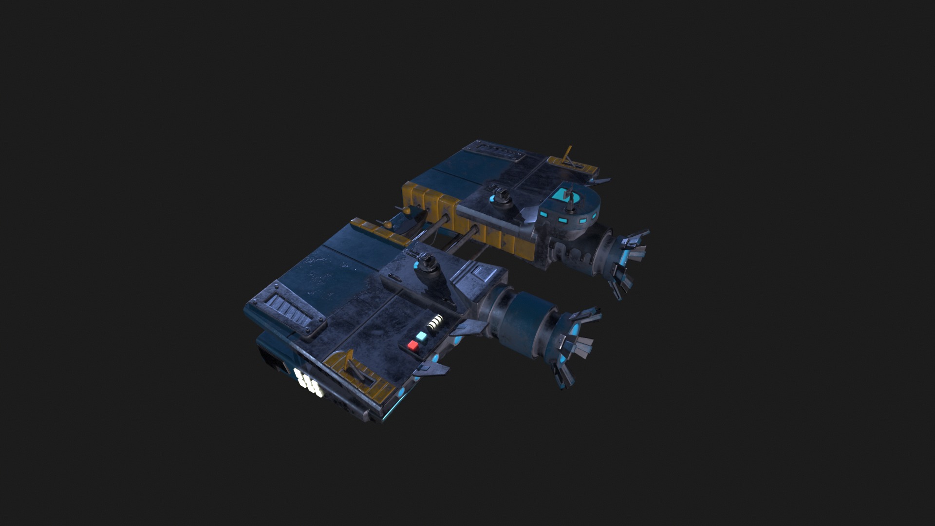 Pirate Rebel Spaceship Low-poly 3D model_9