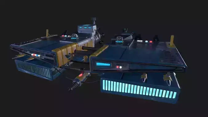 Pirate Rebel Spaceship Low-poly 3D model