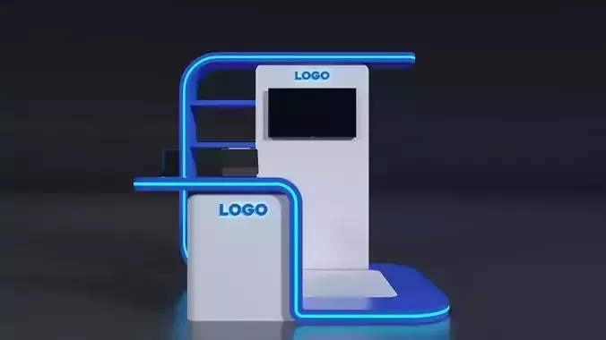 Booth 200x250cm white and blue