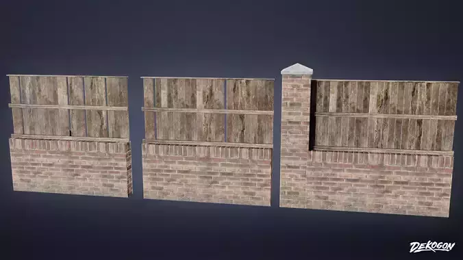 GATES AND FENCES - Wall 20 - LOW POLY