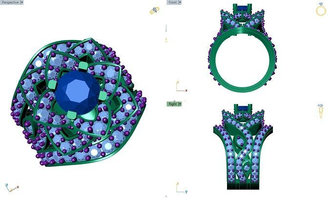 Diamond us ring  3D print model