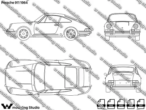 Porsche 911 1964 blueprint