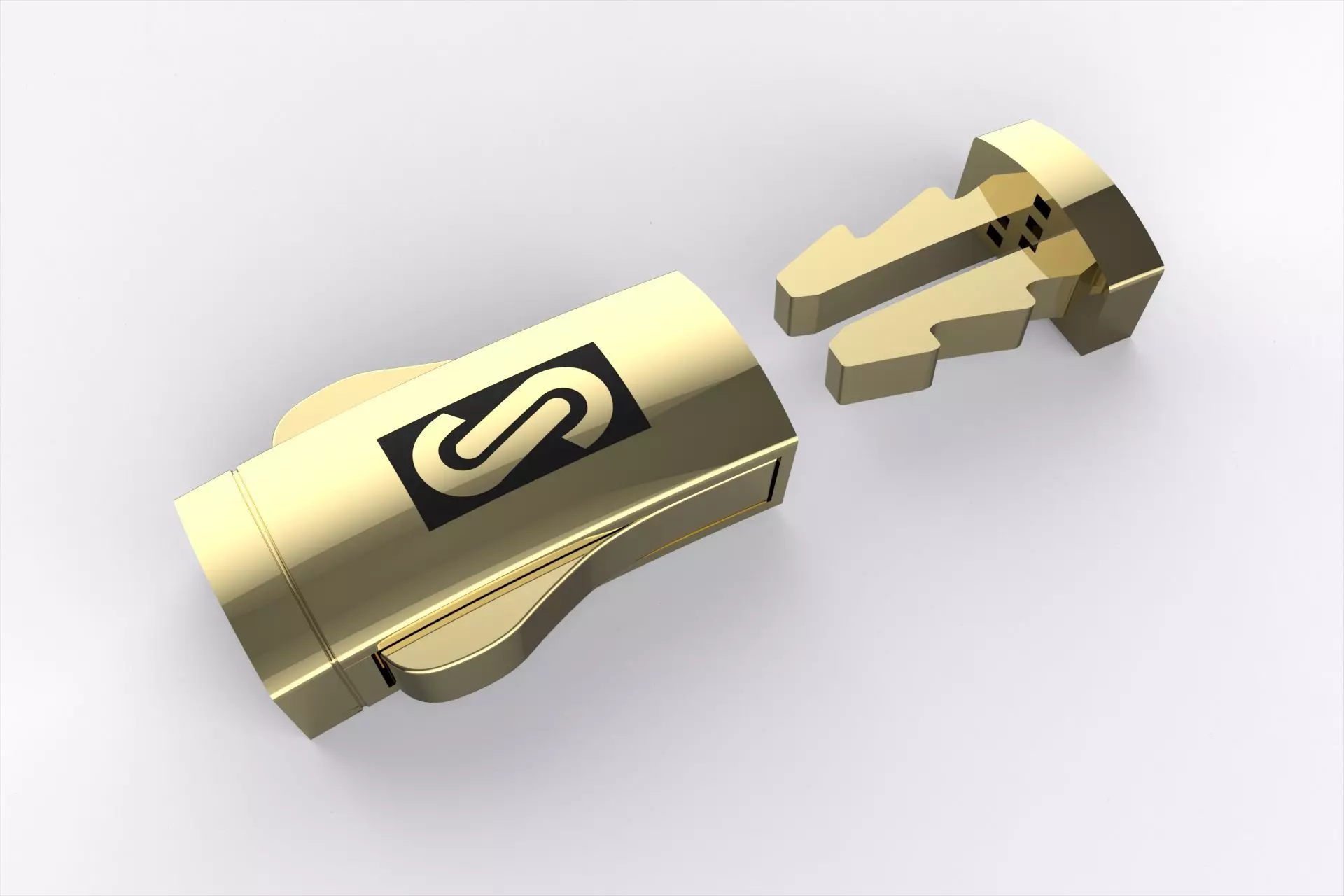 6mm monaco box claps lock for cuban chain 3D print model 3D print model_0