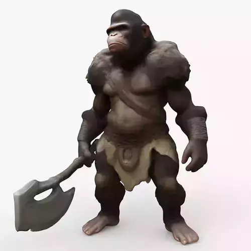Warrior Ape Low-poly 3D model