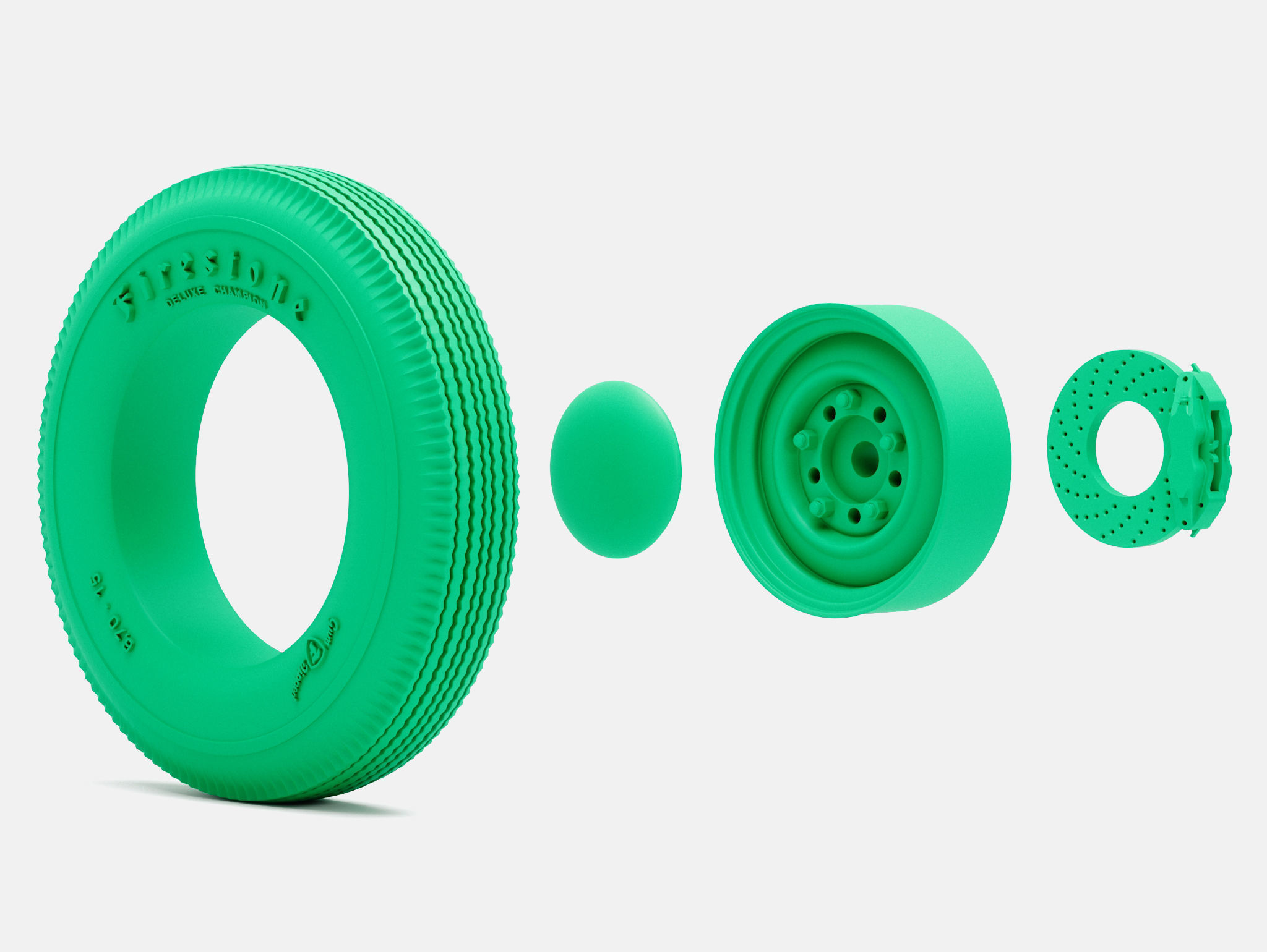 15x5 Smoothie Wheel Firestone 670-15 Tire 3D print model_4