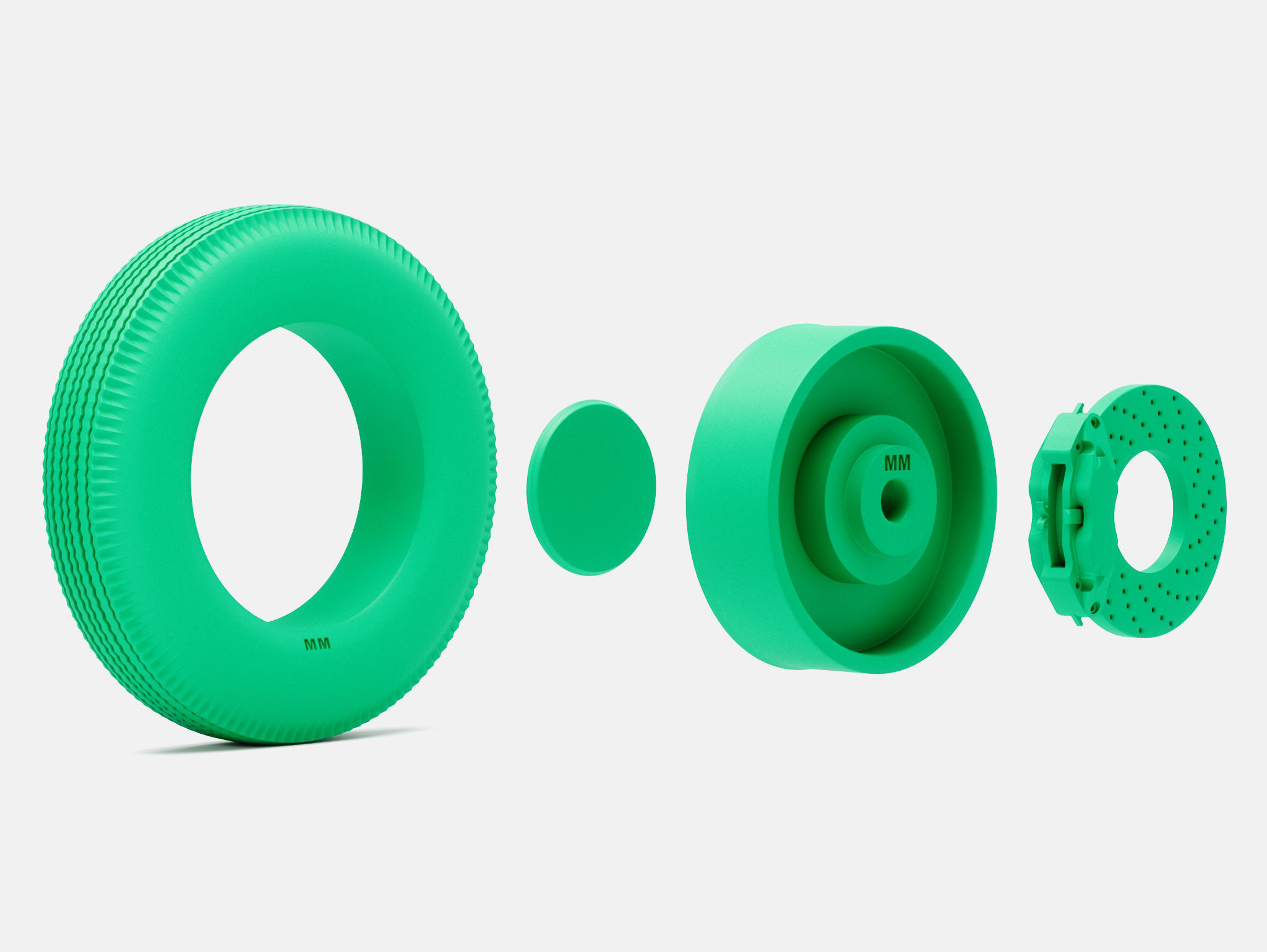 15x5 Smoothie Wheel Firestone 670-15 Tire 3D print model_5