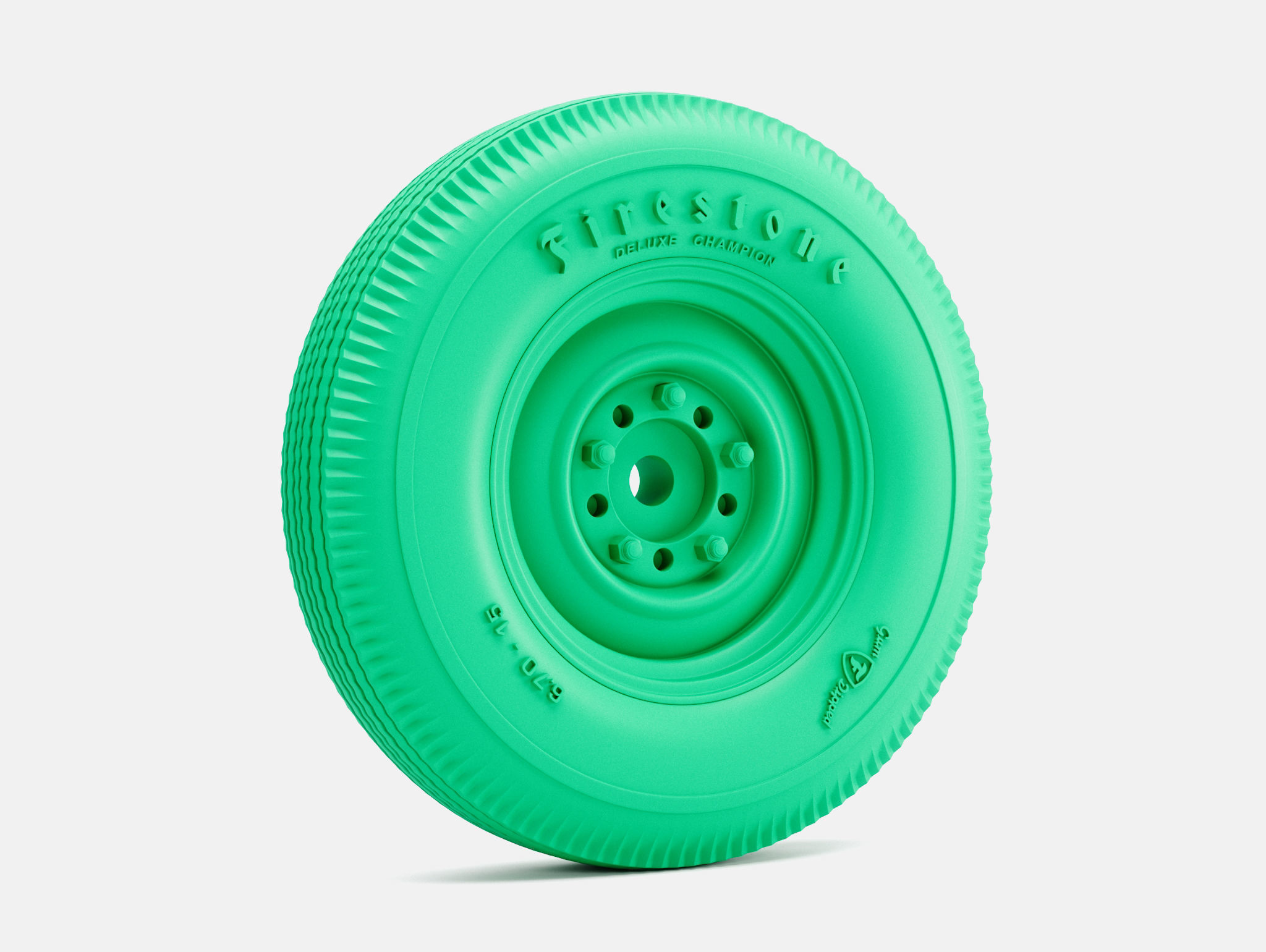 15x5 Smoothie Wheel Firestone 670-15 Tire 3D print model_1