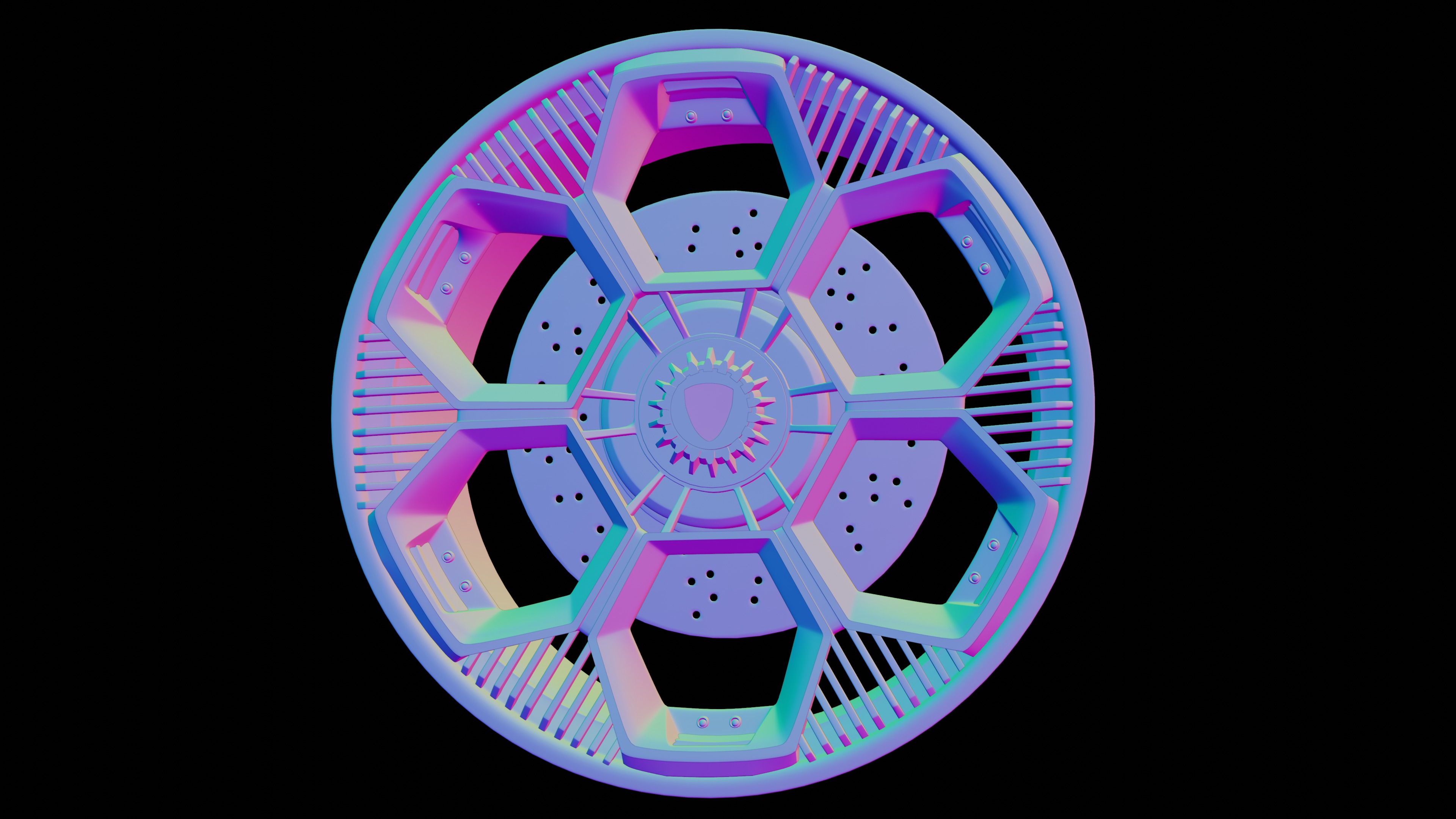 Highpoly Vehicle Rim 420B2 3D Model 3D model_5