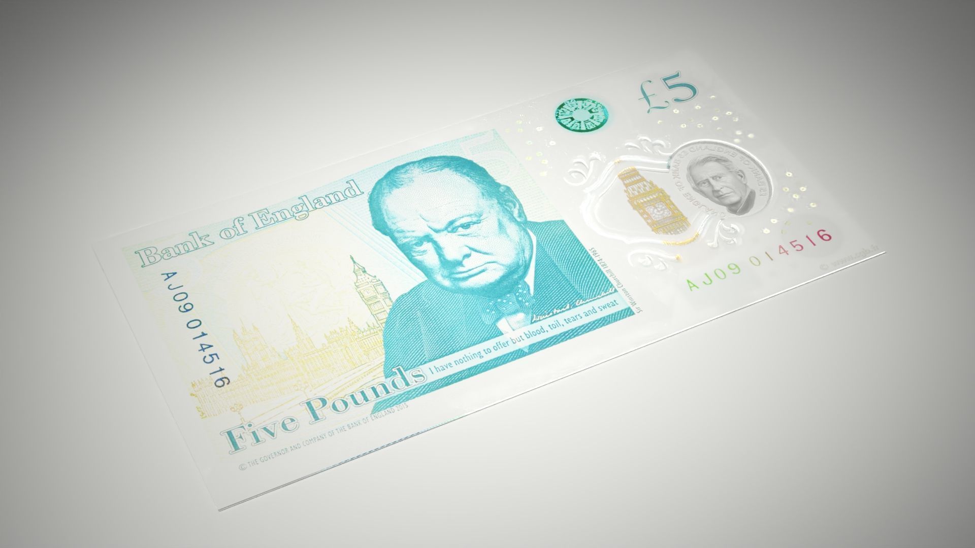 New Five Pound Note Low-poly 3D model_2