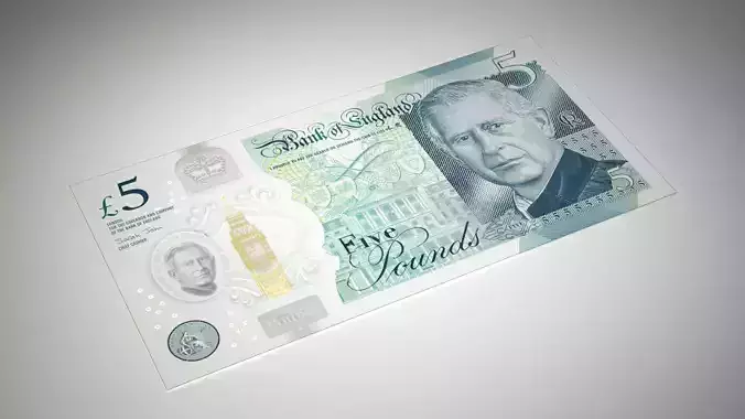 New Five Pound Note Low-poly 3D model