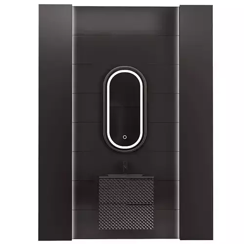 Elvia 600 Black Sink Unit with Black Handles 