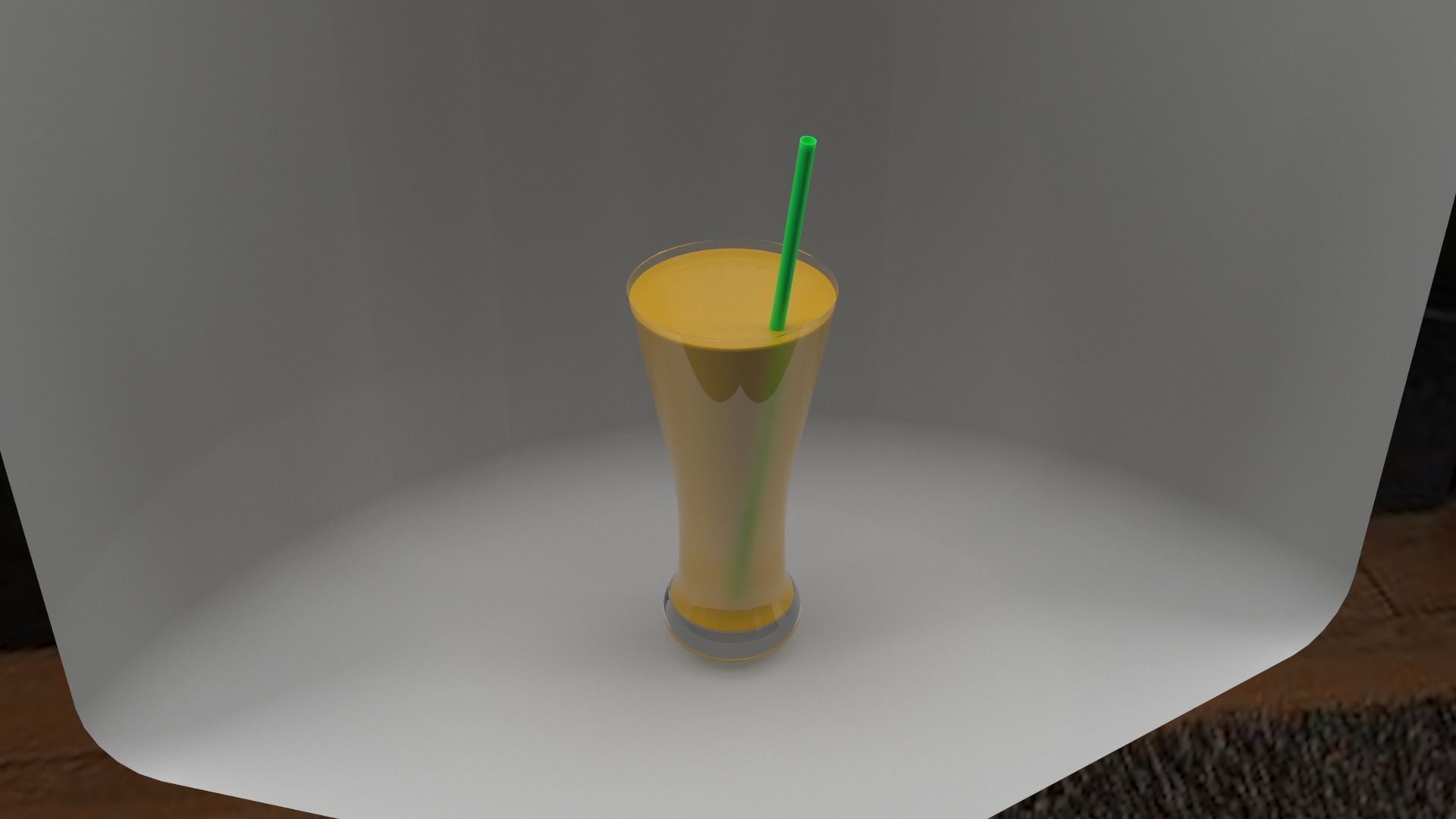 Glass of Orange Juice 3D model_2