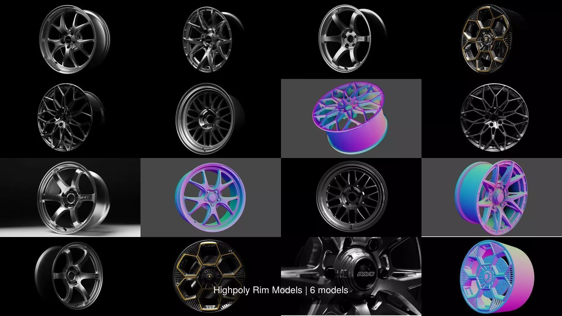 Highpoly Rim Models 3D Model Collection_1