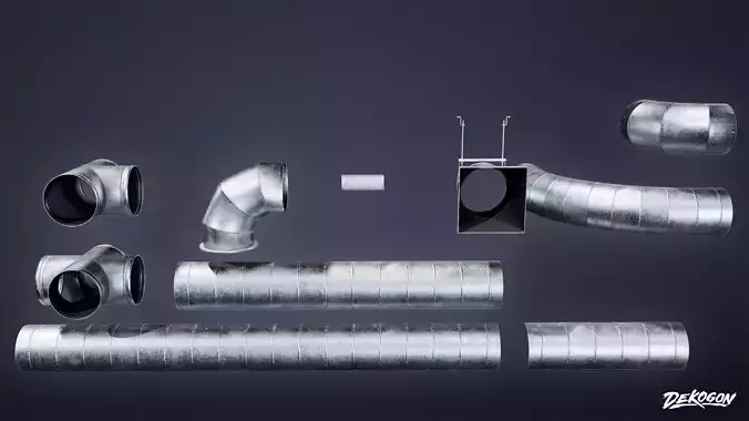 INDUSTRIAL - Ceiling Vent Set 01 - LOW POLY AND NANITE